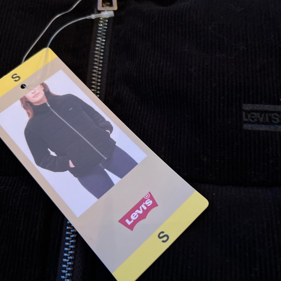 NWT LEVIS WINTER PUFFER BLACK CORDUROY SMALL JACKET NEW NWT - Picture 3 of 9